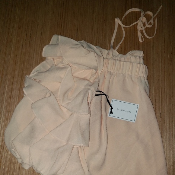 1.State light pink ruffled off shoulder top - Picture 2 of 5